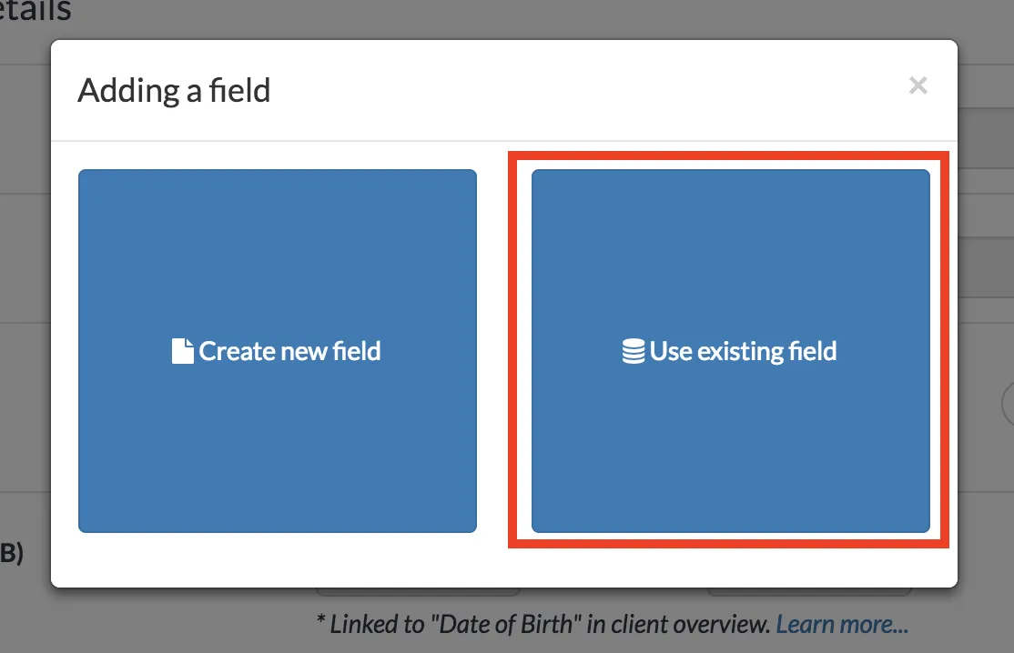 use existing field